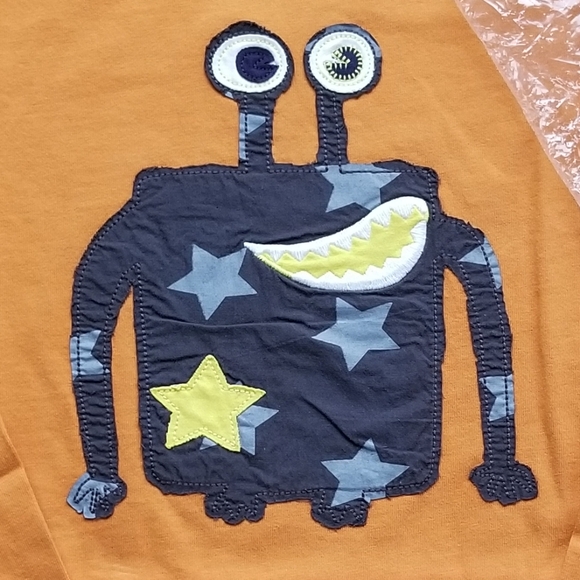 2010 nwt Mini Boden 5-6 years orange star monster tee - Picture 5 of 8